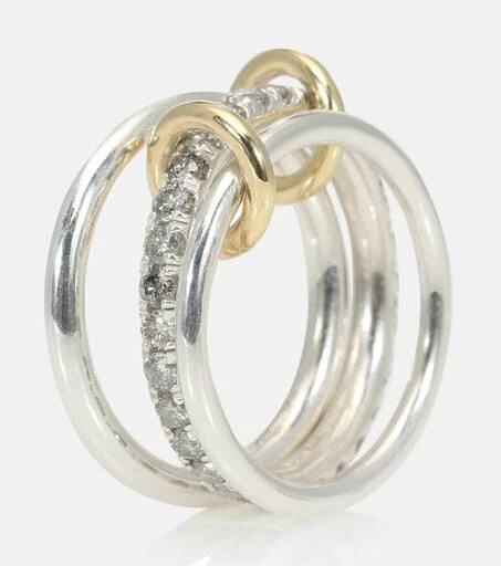 商品Spinelli Kilcollin|Petunia sterling silver and 18kt gold linked rings with diamonds,价格¥25202,第2张图片详细描述
