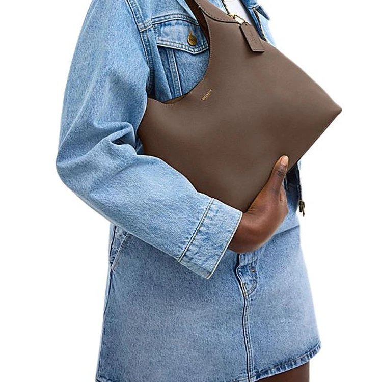 商品[国内直发] Coach|蔻驰 Brooklyn 28 品牌徽标磁性开合 天然颗粒纹皮革 手提单肩包 大号 女款 深石灰色,价格¥2612,第6张图片详细描述