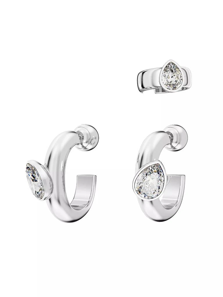 商品Swarovski|Dextera Rhodium-Plated & Crystal Hoop Earrings & Ear Cuff Set,价格¥1417,第3张图片详细描述