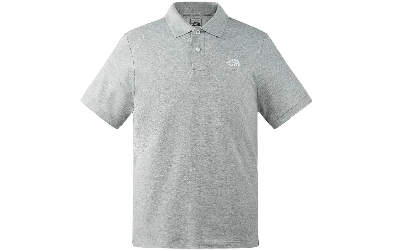 商品[国内直发] The North Face|北面 纯色户外休闲运动翻领短袖Polo衫 男款 灰色,价格¥386,第1张图片