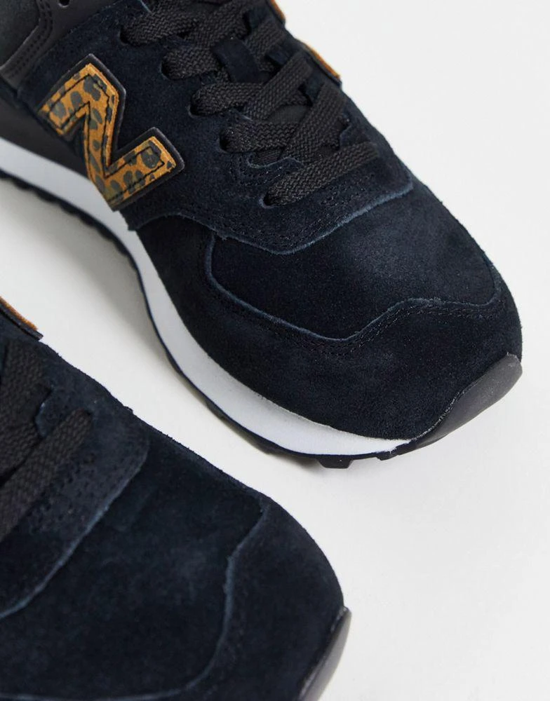 商品New Balance|New Balance 574 trainers in black and leopard print,价格¥521,第4张图片详细描述