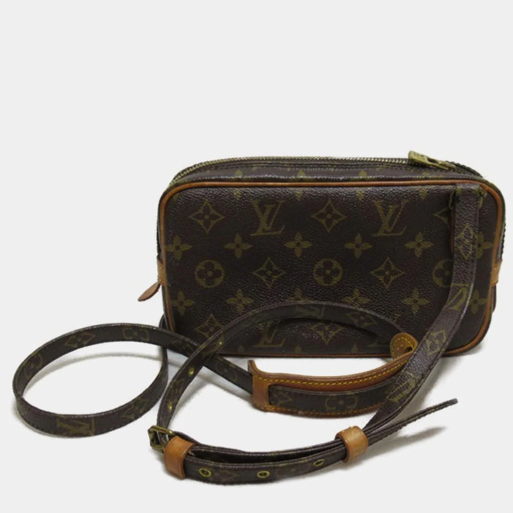 商品[二手商品] Louis Vuitton|Louis Vuitton Brown Canvas Monogram Pochette Marly Bandouliere Crossbody Bag,价格¥7193,第3张图片详细描述