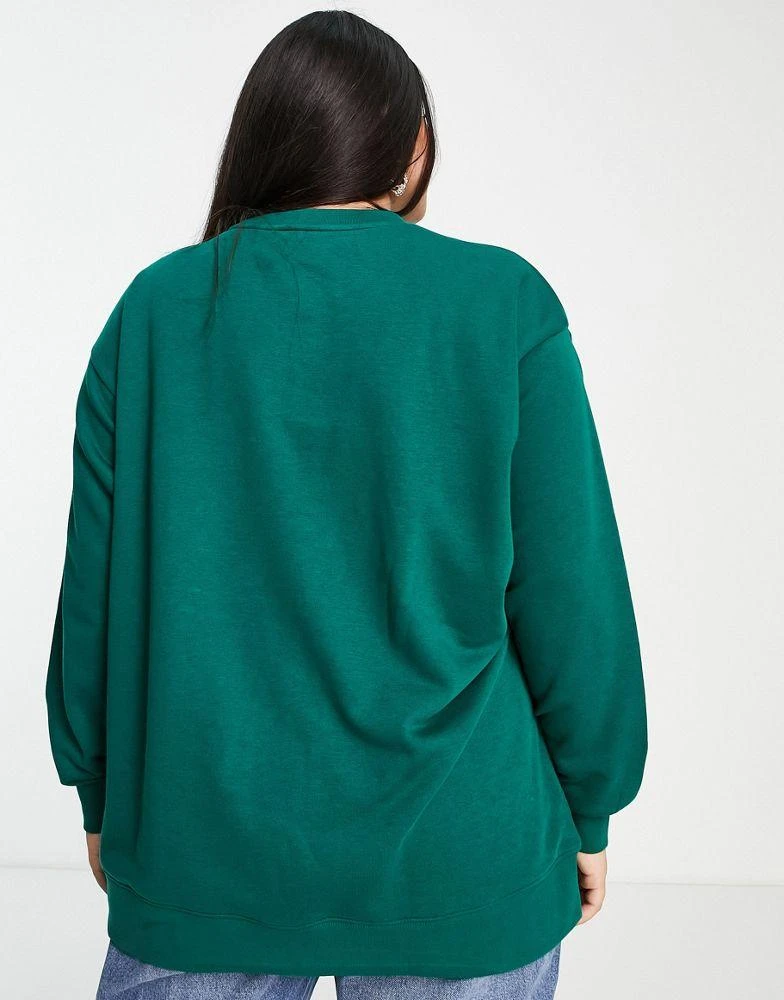 商品Adidas|adidas Originals 'Retro Luxury' Plus slogan sweat in green,价格¥478,第2张图片详细描述