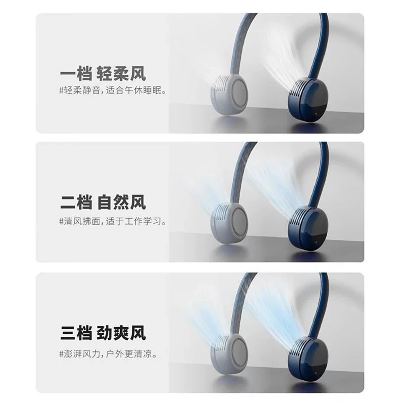 挂脖风扇便携式随身小��型电风扇无线充电大风力户外风扇 商品