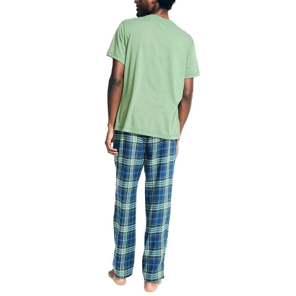商品Nautica|Men's 2-Pc. Classic-Fit Solid T-Shirt & Plaid Flannel Pajama Pants Set,价格¥164,第2张图片详细描述