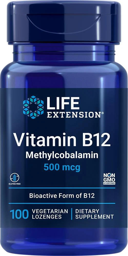 商品Life Extension|Vitamin B12 Methylcobalamin, 100 vegetarian lozenges - 500 mcg (500 mcg, 100 vegetarian lozenges), Life Extension,价格¥46,第1张图片