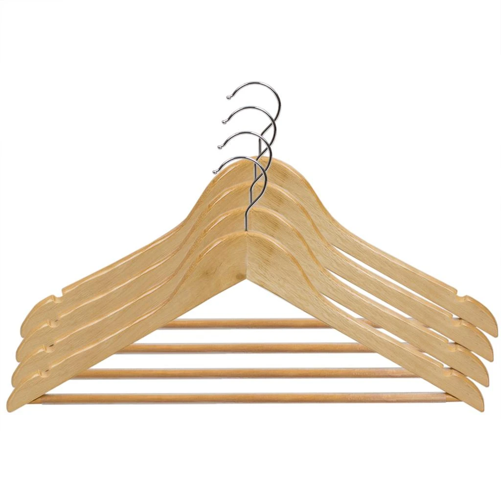 商品Home Basics|Home Basics Non-Slip Wood Hanger, (Pack of 5), Natural,价格¥131,第1张图片