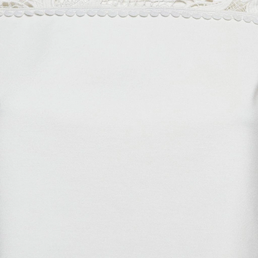 商品[二手商品] Miu Miu|Miu Miu White Knit Lace Trim Top S,价格¥882,第3张图片详细描述