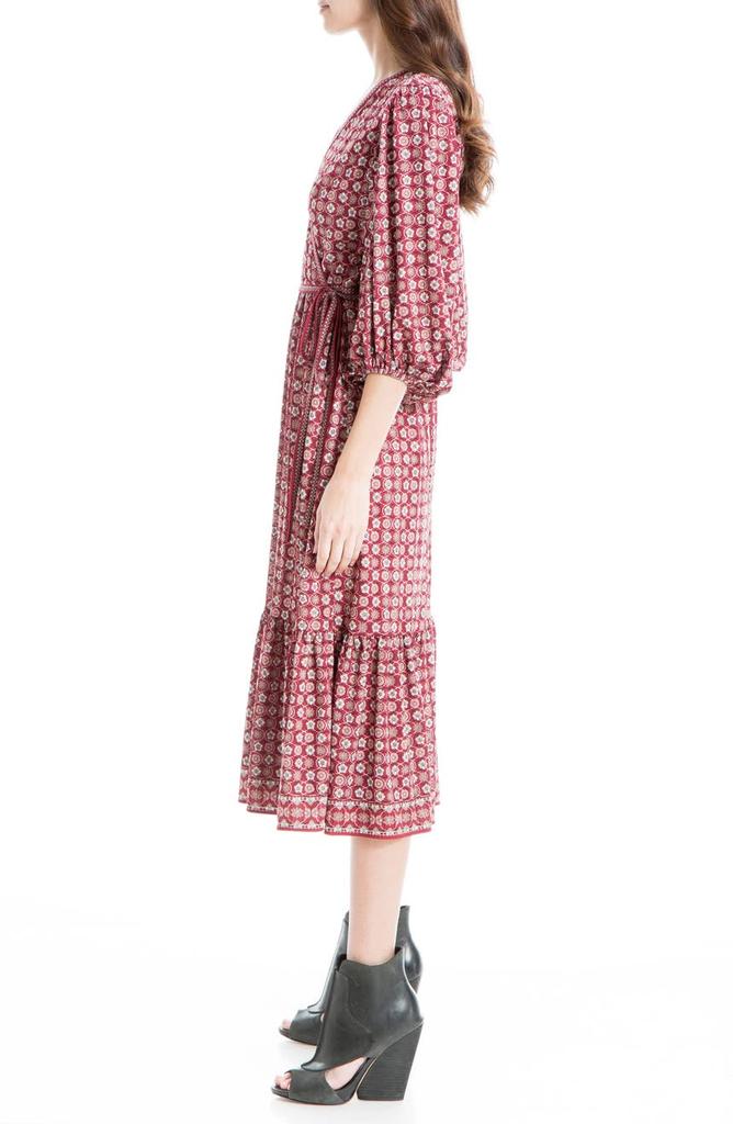 MAX STUDIO Textured Jersey Short Sleeve Wrap Midi Dress商品第3张图片规格展示