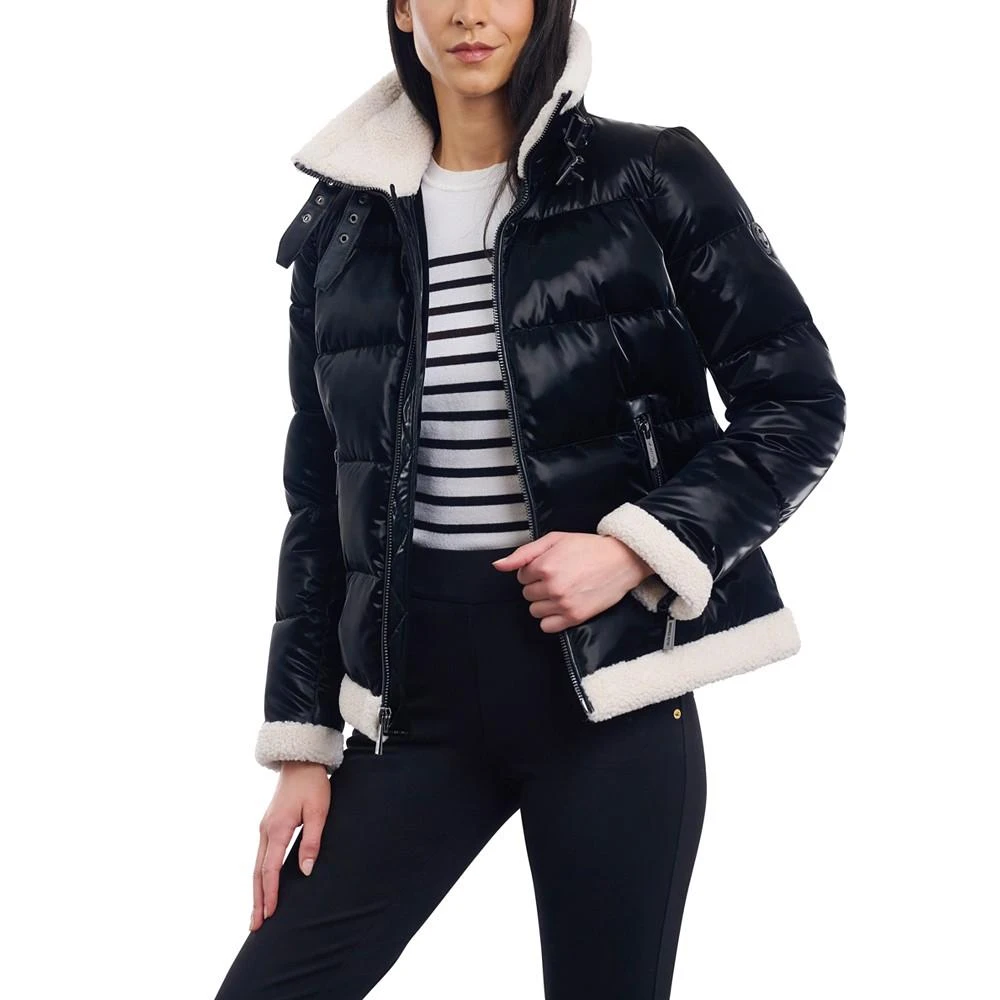 商品Michael Kors|Women's Faux-Shearling Shine Puffer Coat, Created for Macy's,价格¥717,第1张图片