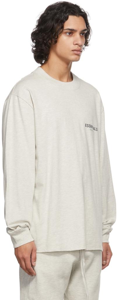 灰白色logo长袖 T 恤商品第2张图片规格展示
