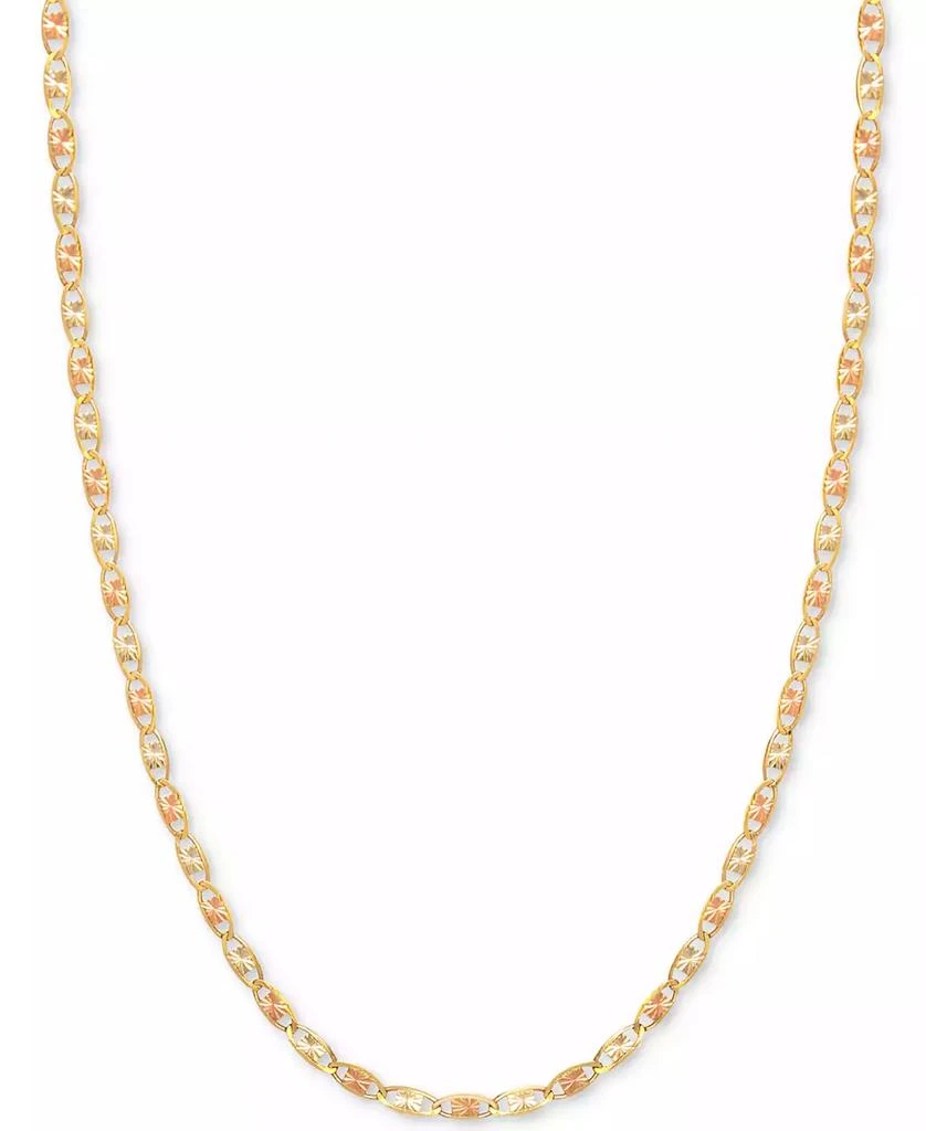 商品Italian Gold|18" Tri-Color Valentina Chain Necklace (1/5mm) in 14k Gold, White Gold & Rose Gold,价格¥1570,第1张图片