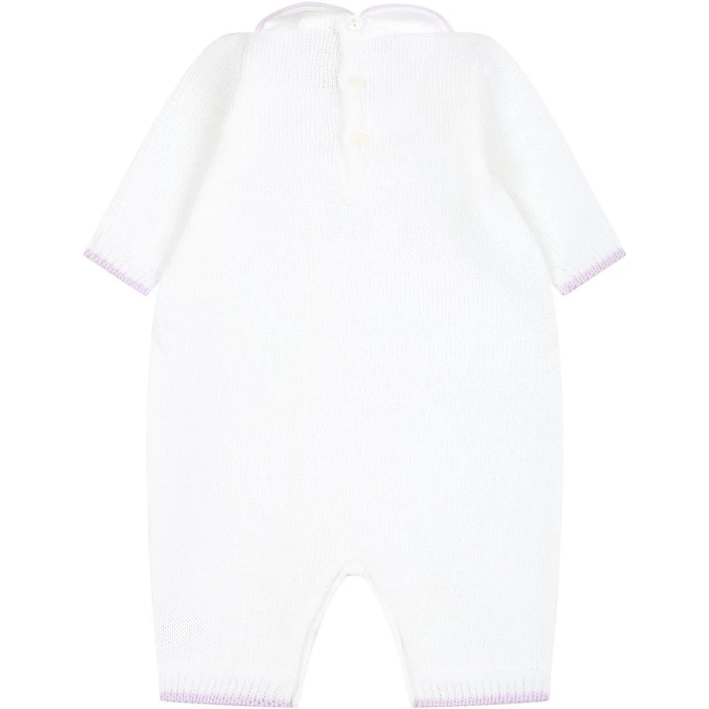 商品Little Bear|White Babygrow For Baby Girl With Bow,价格¥1240,第2张图片详细描述