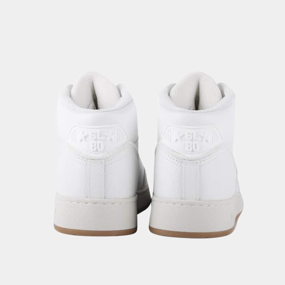 商品Yves Saint Laurent|Saint Laurent Paris White SL24 Mid Top Sneaker Size EU 40,价格¥5436,第6张图片详细描述