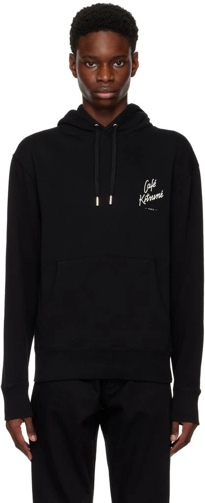 商品Maison Kitsune|Black 'Café Kitsuné' Hoodie,价格¥513,第1张图片