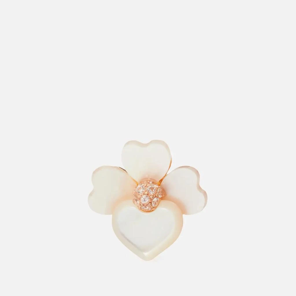 商品Kate Spade|Kate Spade New York Women's Precious Pansy Stud Earrings - Cream Multi/Rose Gold,价格¥492,第2张图片详细描述