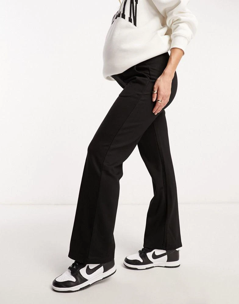 商品Mama.licious|Mamalicious Maternity over the bump wide leg trouser with pin tucks in black,价格¥436,第2张图片详细描述