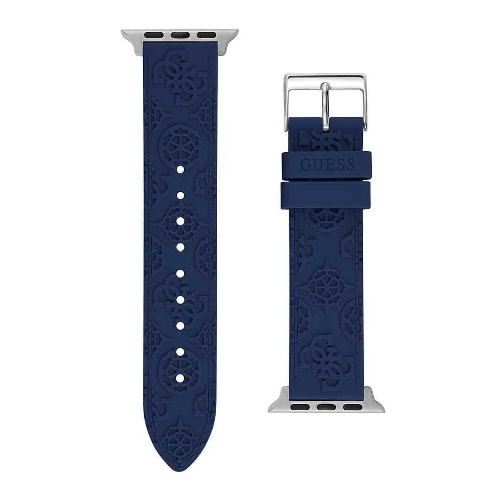 商品GUESS|Women's Navy Logo Silicone Strap 42mm, 43mm ,44mm Apple Watch Band,价格¥275,第1张图片