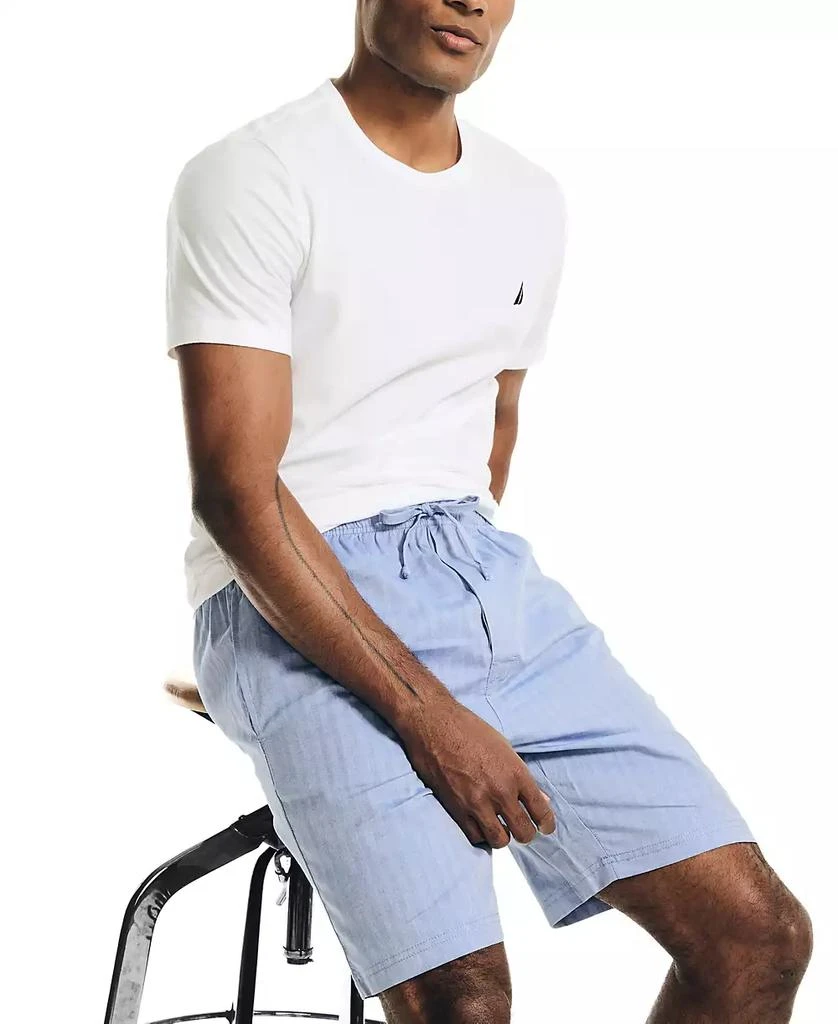 商品Nautica|Men's Sleepwear, Blue Herringbone Short,价格¥223,第4张图片详细描述