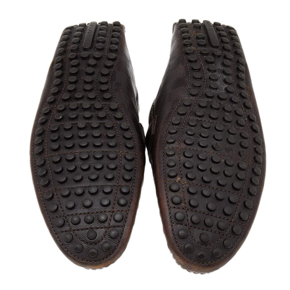 Louis Vuitton Dark Brown Damier Embossed Leather Hockenheim Slip On Loafers Size 43.5 商品