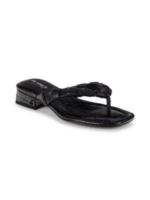 商品Sam Edelman|Jacinda Croc-Embossed Thong Sandals,价格¥225,第2张图片详细描述