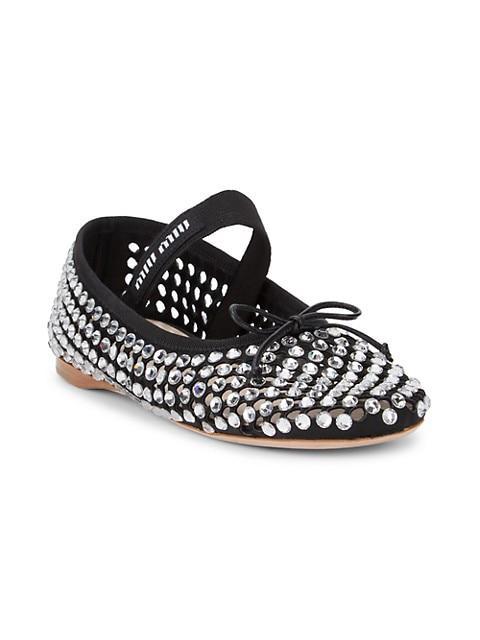 商品Miu Miu|Crystal-Embellished Ballet Flats,价格¥11085,第4张图片详细描述