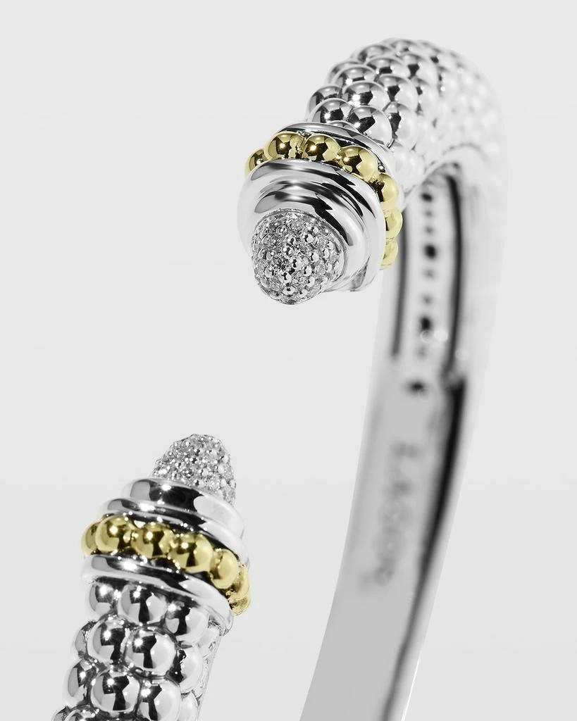 商品LAGOS|Caviar Small Hinge Bracelet with Diamonds,价格¥11813,第5张图片详细描述