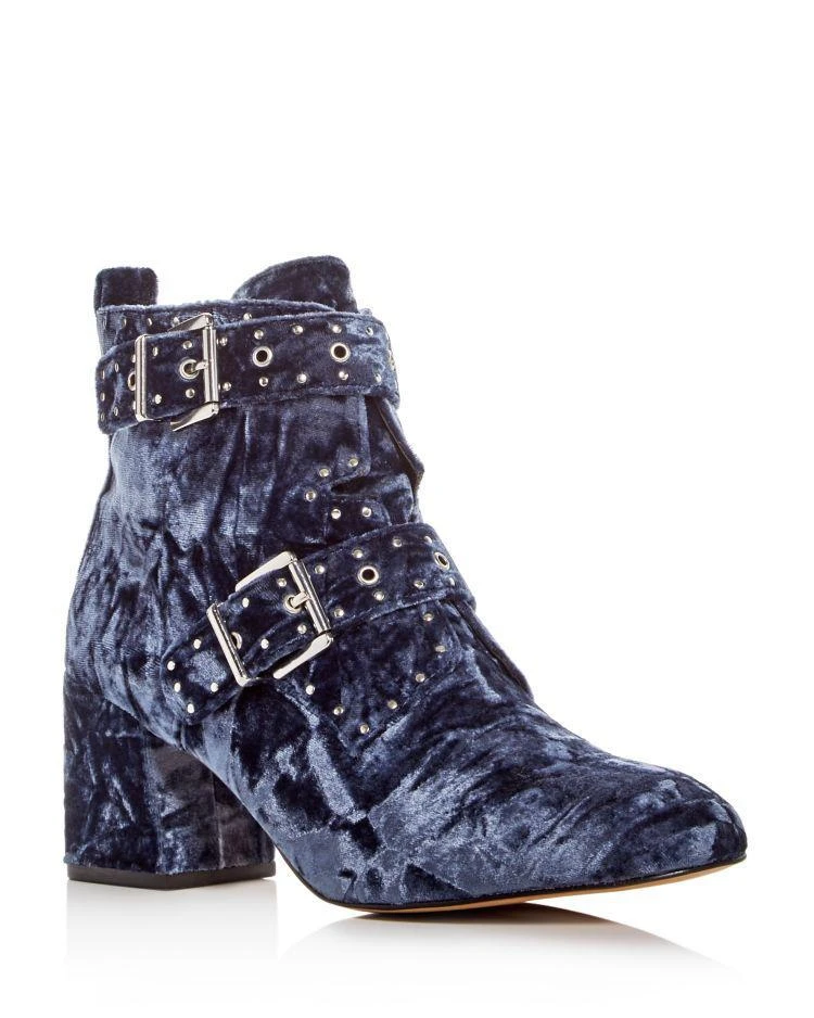 商品Rebecca Minkoff|Women's Logan Velvet Embellished Buckle Booties,价格¥1047,第1张图片