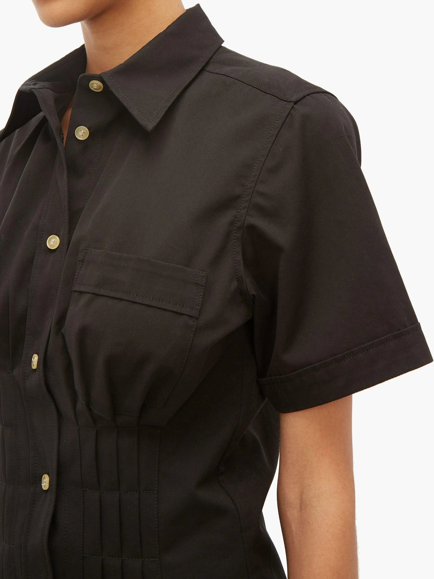 Gramy pleated cotton-canvas shirt 商品