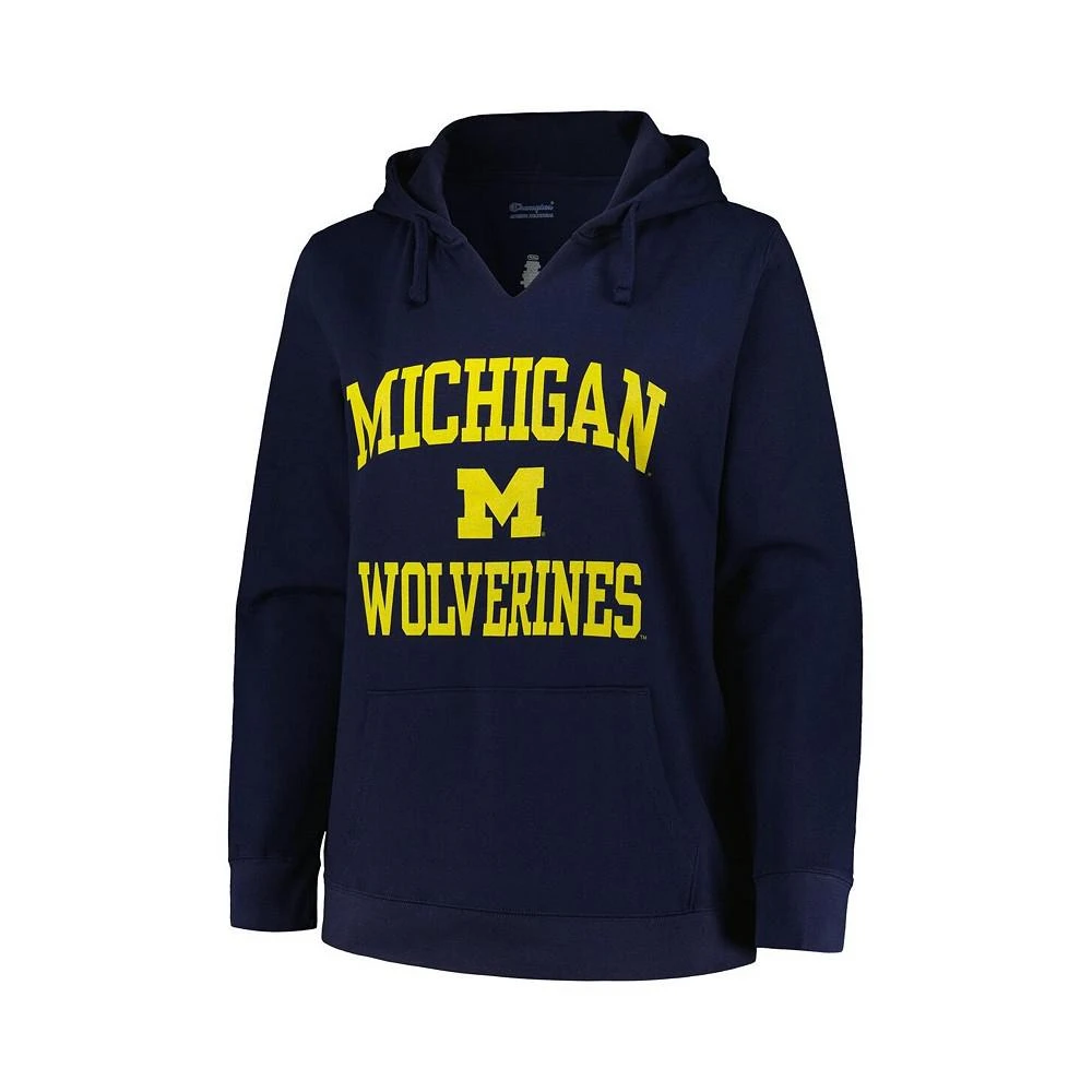 商品CHAMPION|Women's Navy Michigan Wolverines Plus Size Heart & Soul Notch Neck Pullover Hoodie,价格¥478,第3张图片详细描述