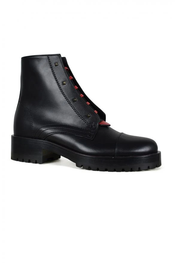 商品Valentino|Luxury shoes for women valentino combat boots in black leather,价格¥4537,第2张图片详细描述