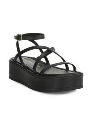 商品Stuart Weitzman|SummerLift Leather Flatform Ankle-Strap Sandals,价格¥810,第4张图片详细描述