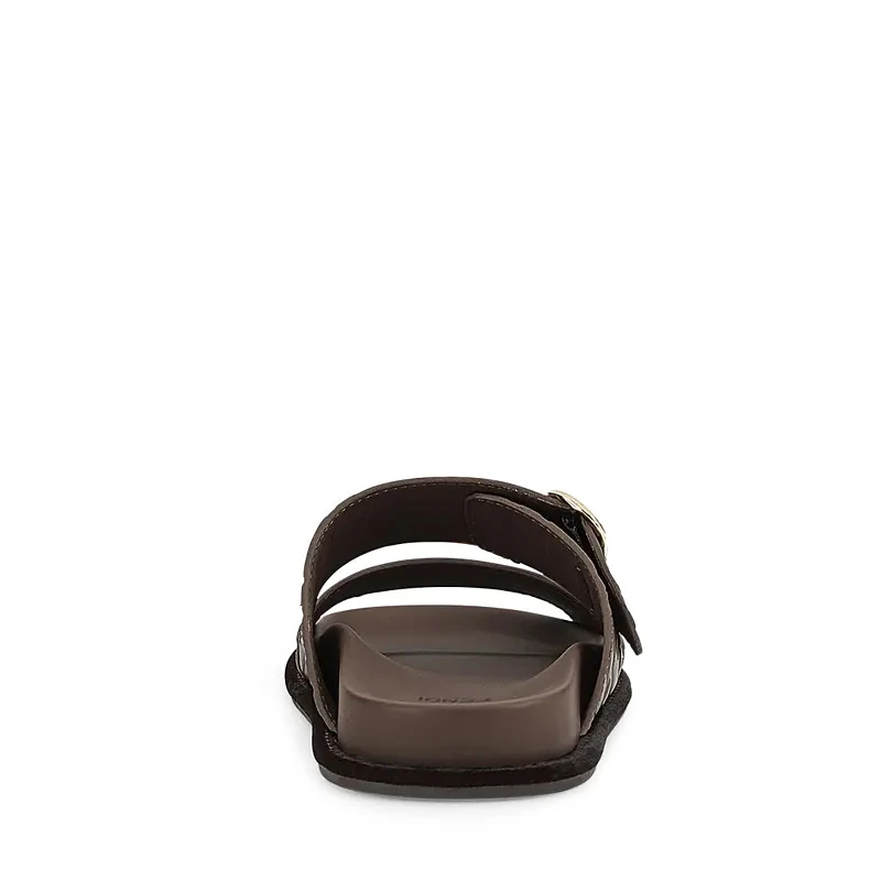Fendi 芬迪 女士棕色皮革平底拖鞋 8X6749-A5JX-F1425 商品