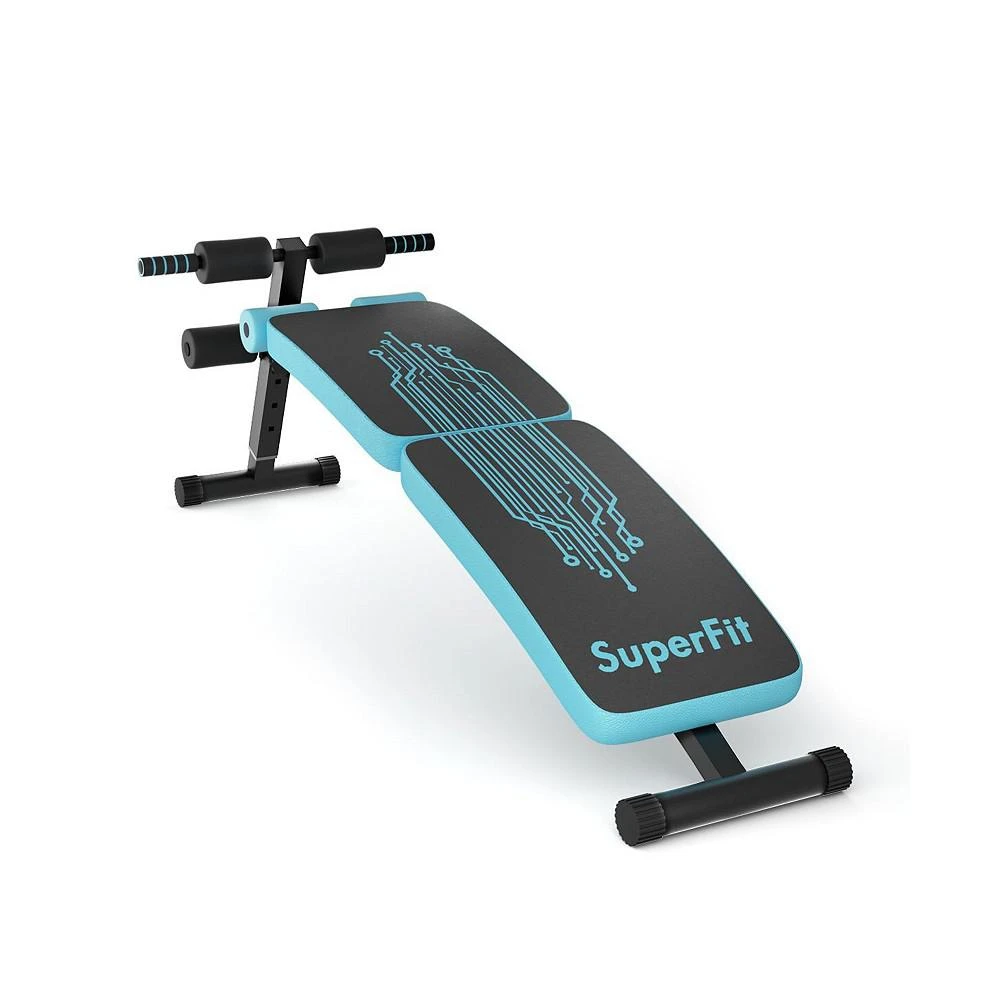 商品Costway|Folding Weight Bench Adjustable Sit-up Board Curved Decline Bench,价格¥514,第1张图片