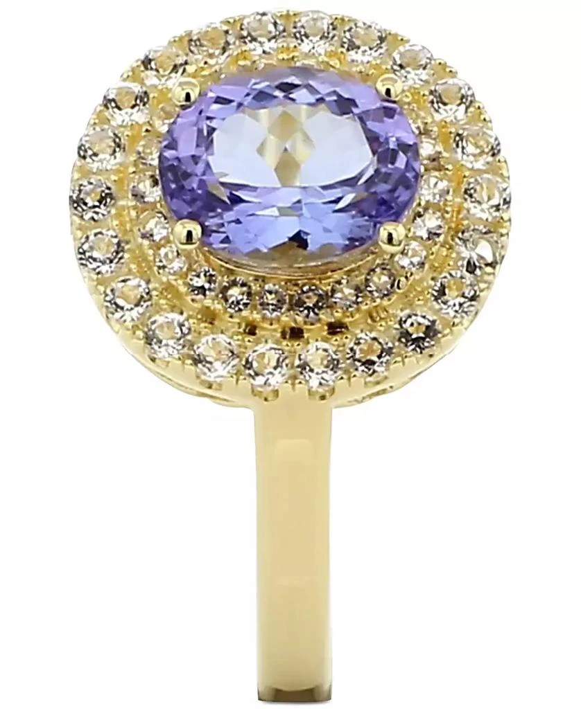 商品Macy's|Tanzanite (1-1/2 ct. t.w.) & White Topaz (1/2 ct. t.w.) Halo Ring in 14k Gold-Plated Sterling Silver,价格¥4583,第2张图片详细描述