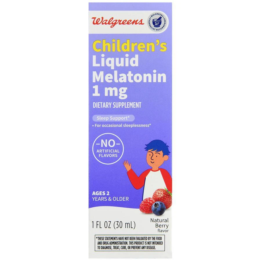 商品Walgreens|Children's Liquid Melatonin 1 mg Natural Berry,价格¥83,第2张图片详细描述