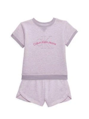 商品Calvin Klein|Little Girl's 2-Piece Tee & Shorts Set,价格¥119,第1张图片