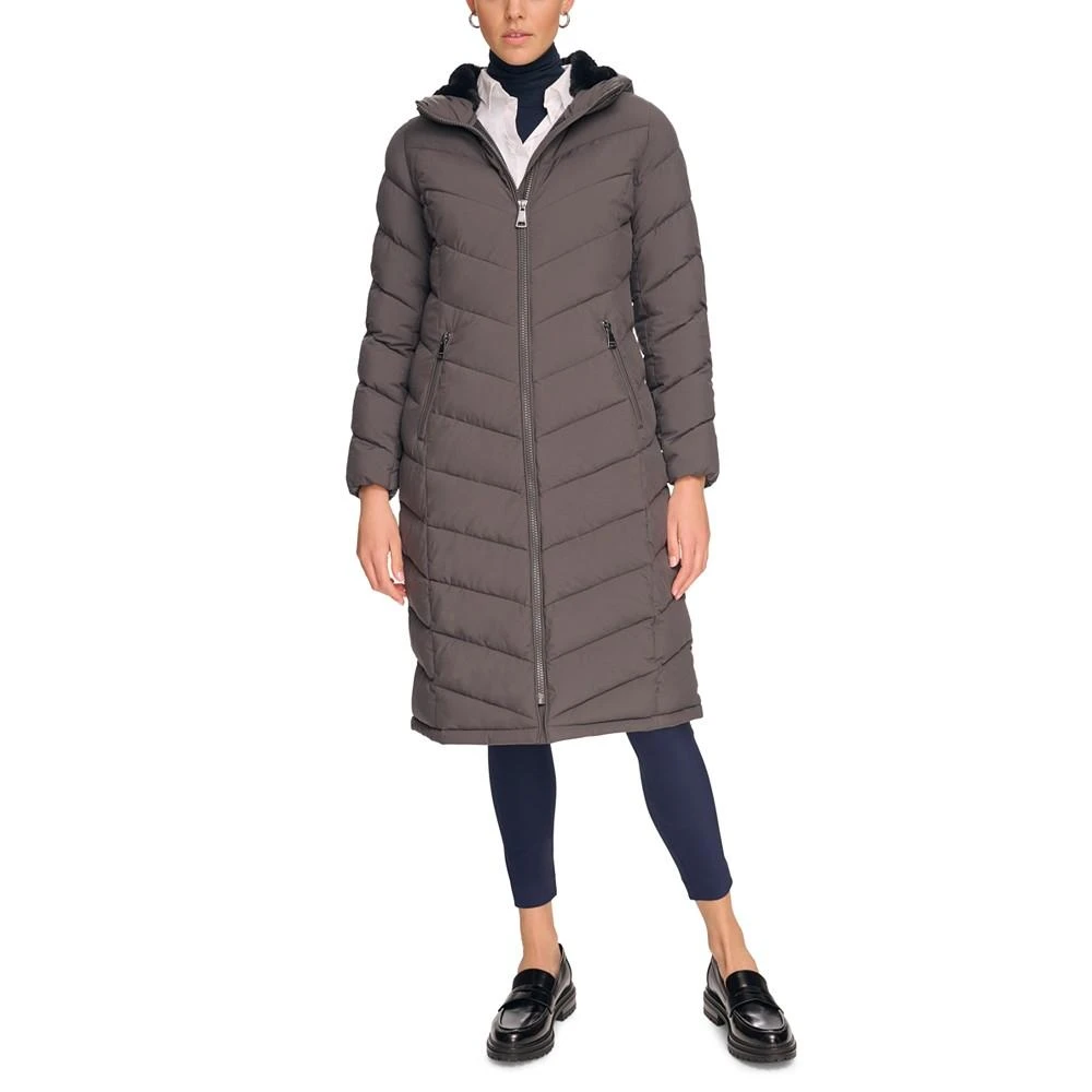 商品Calvin Klein|Women's Stretch Hooded Maxi Puffer Coat,价格¥1075,第1张图片