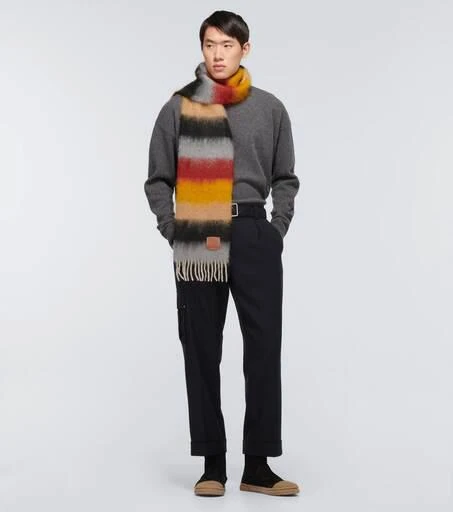 商品Loewe|Mohair-blend striped scarf,价格¥2298,第4张图片详细描述