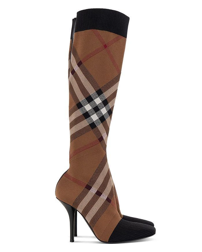 商品Burberry|Women's Dolman Vintage Check Stretch Knit High Heel Boots,价格¥7488,第3张图片详细描述