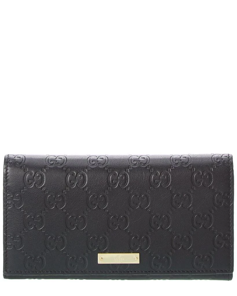 商品[二手商品] Chanel|Gucci Black Lambskin Leather GG Wallet (Authentic Pre-Owned),价格¥3967,第1张图片