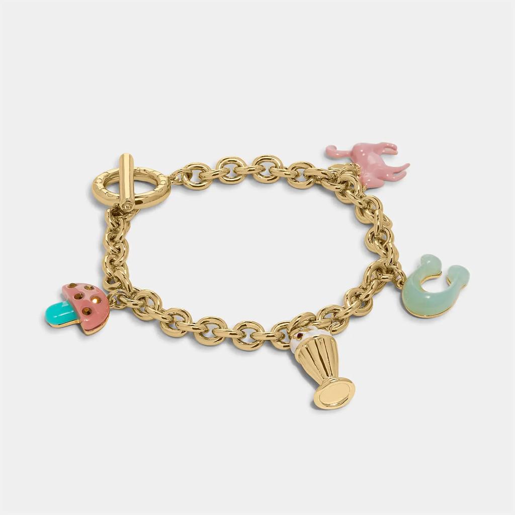 Coach Women's Milkshake Multi Charm Bracelet - Gold/Multicolor商品第1张图片规格展示