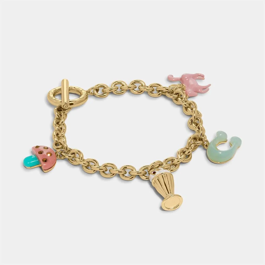 商品Coach|Coach Women's Milkshake Multi Charm Bracelet - Gold/Multicolor,价格¥478,第1张图片