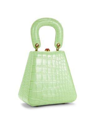 Kenny Croc-Embossed Leather Top Handle Bag商品第4张图片规格展示