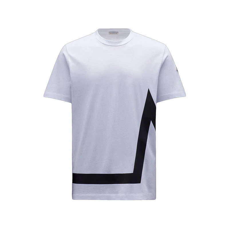商品Moncler|【预售3-7天】Moncler/蒙克莱 22年秋冬新款 男士光学白色纯棉大M图案短袖T恤H20918C000018390T001,价格¥2280,第1张图片