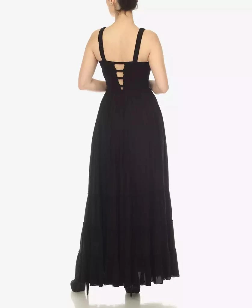 商品White Mark|Women's Smocked Ruffle Maxi Dress,价格¥356,第3张图片详细描述