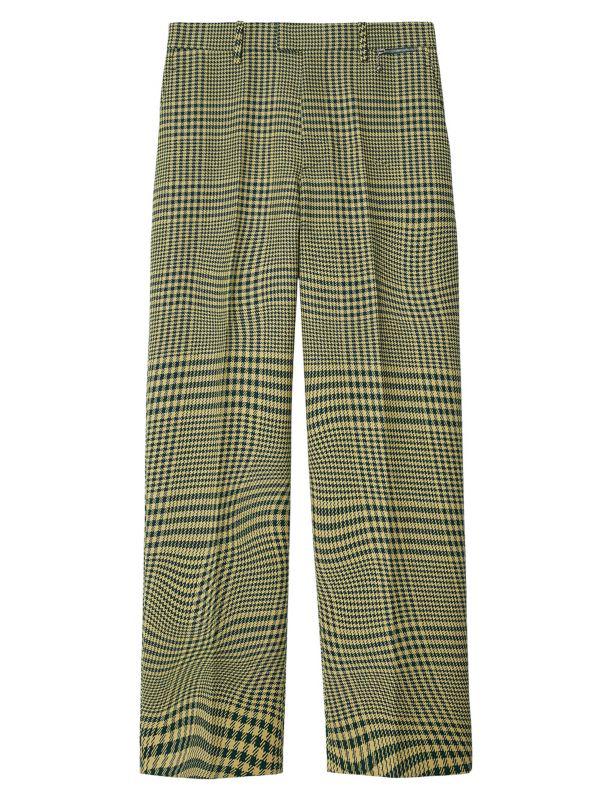 Burberry Warped Houndstooth Wool Trousers - Pants - Compare