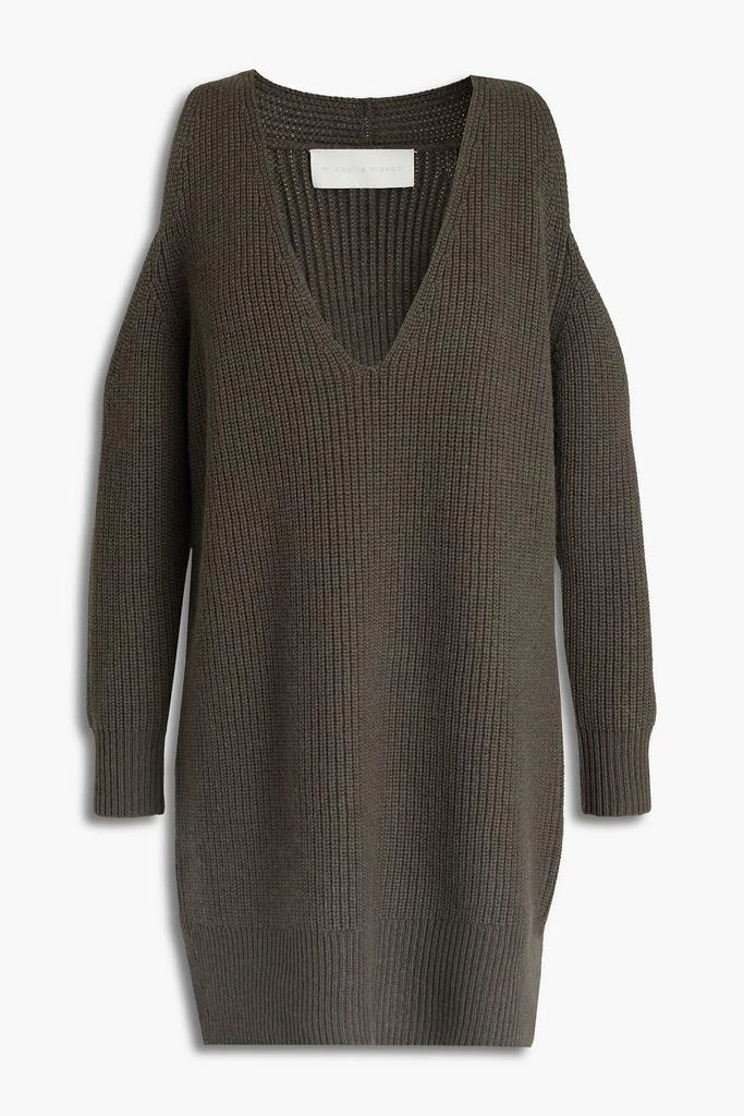 商品Michelle Mason|Cold-shoulder ribbed wool and cashmere-blend sweater,价格¥871,第3张图片详细描述