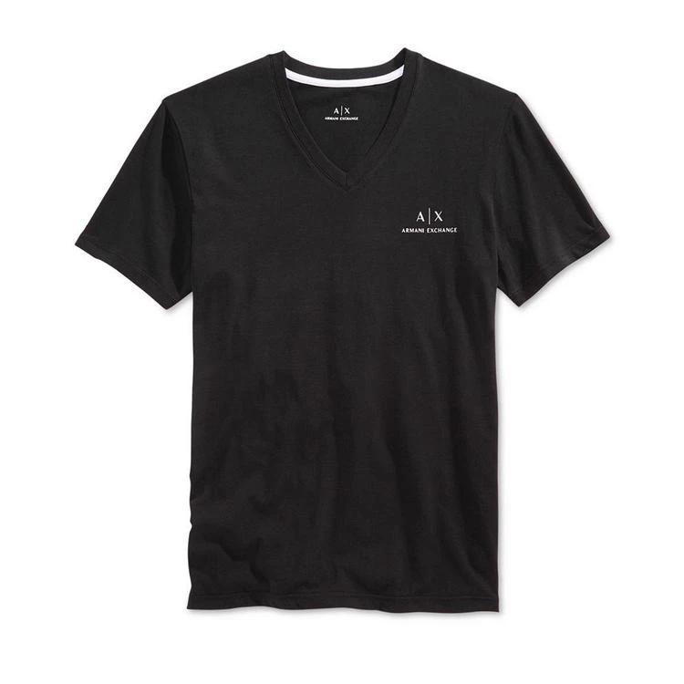 商品Armani Exchange|Men's AX Signature Logo V-Neck T-Shirt,价格¥296,第4张图片详细描述