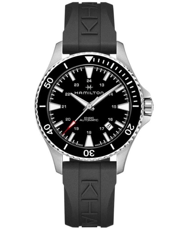 商品Hamilton|Hamilton Khaki Navy Black Dial Black Rubber Strap Men's Watch H82335331,价格¥5776,第1张图片